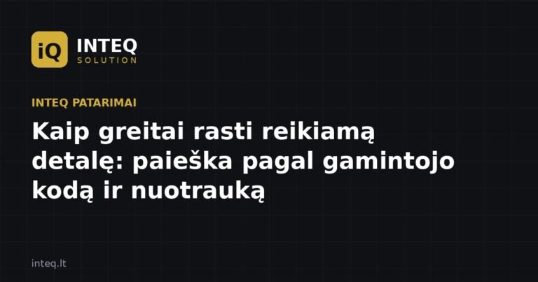 Kaip greitai rasti reikiamą detalę: paieška pagal gamintojo kodą ir nuotrauką