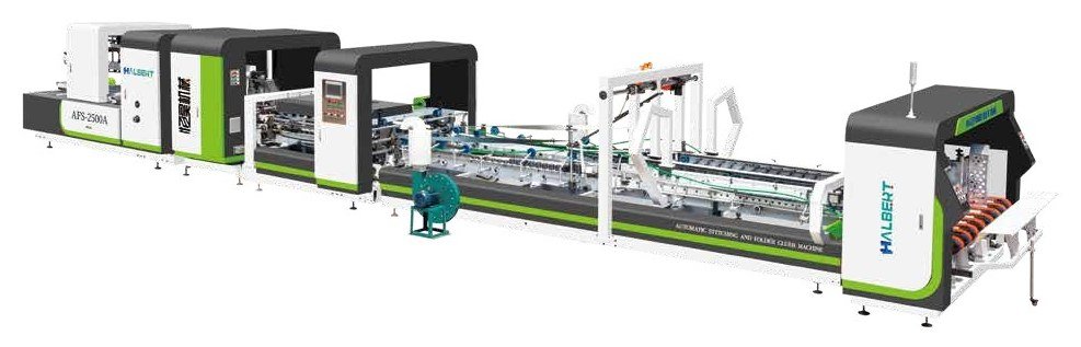 AFS-2500A automatinė greitaeigė gofruoto kartono dėžių lankstymo-klijavimo ir kalimo linija